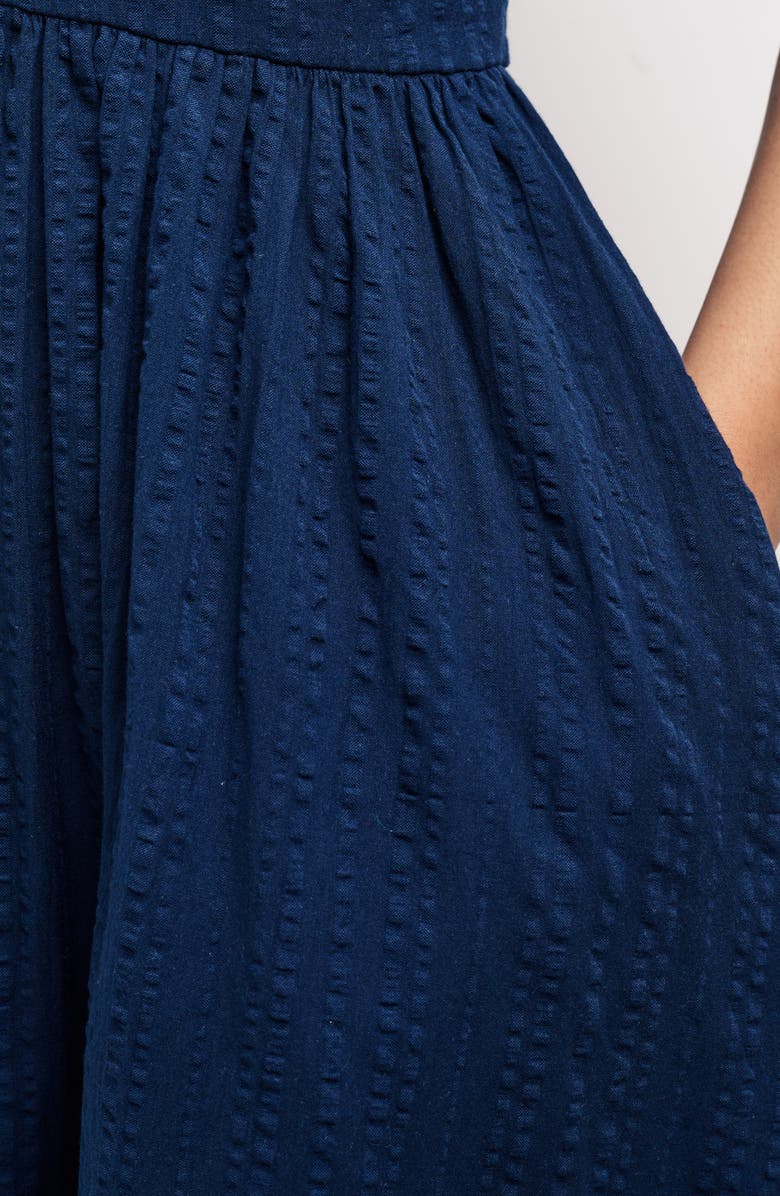 Nobody's Child Starlight Button Front Cotton Seersucker Midi Dress, Alternate, color, 