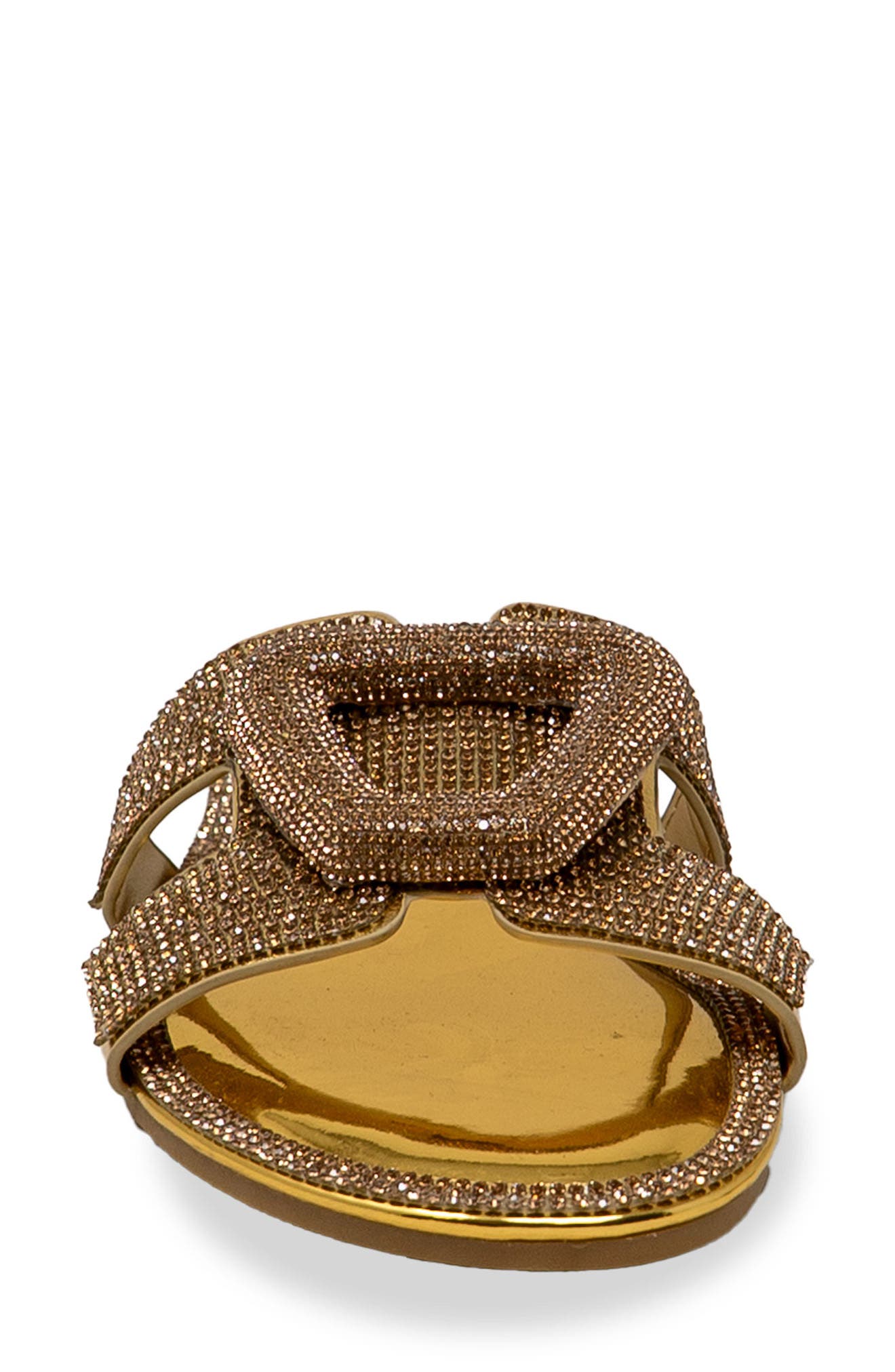 Rhinestone Embellished Slide Sandal, Alternate, color, GOLD METALLIC