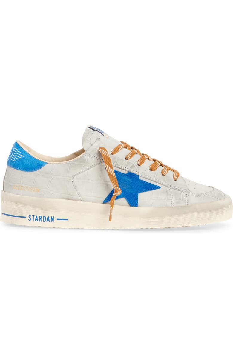 Golden Goose Stardan Croc Embossed Sneaker, Alternate, color, Grey/ Blue