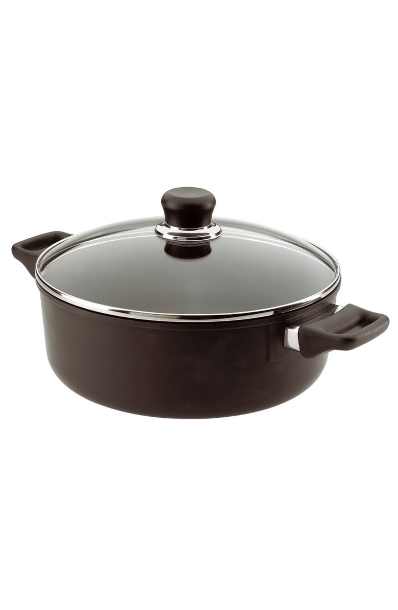 Scanpan Classic 4.5 Quart Low Sauce Pot With Lid, 10.25 Inch, Main, color, Black