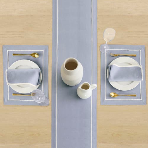 Solino Home Linen Table Runner In Blue