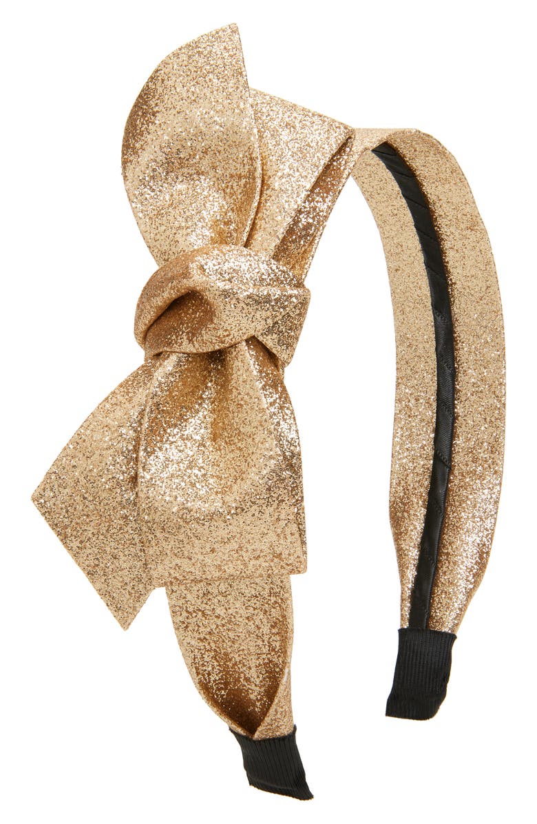 Cara Kids' Bow Headband, Main, color, Champagne