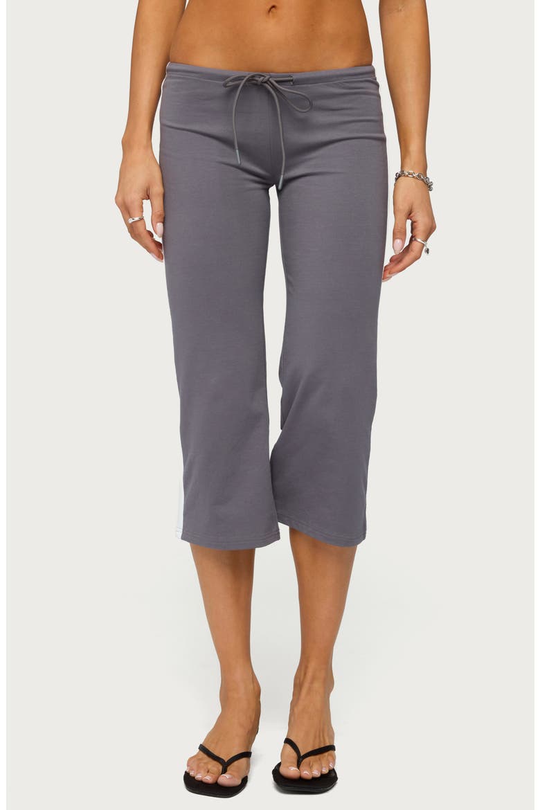 Milene Contrast French Terry Capris, Main, color, CHARCOAL