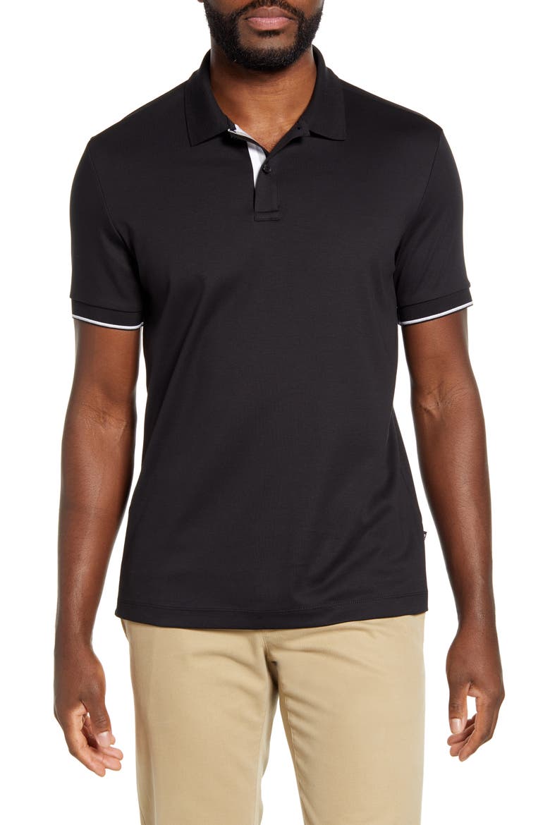 Parlay 78 Solid Polo, Main, color, BLACK