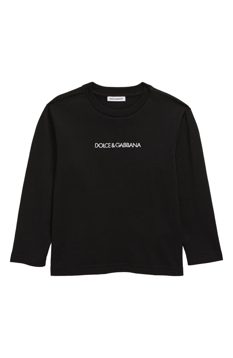 Dolce&Gabbana Kids' Logo Embroidered T-Shirt, Main, color, 