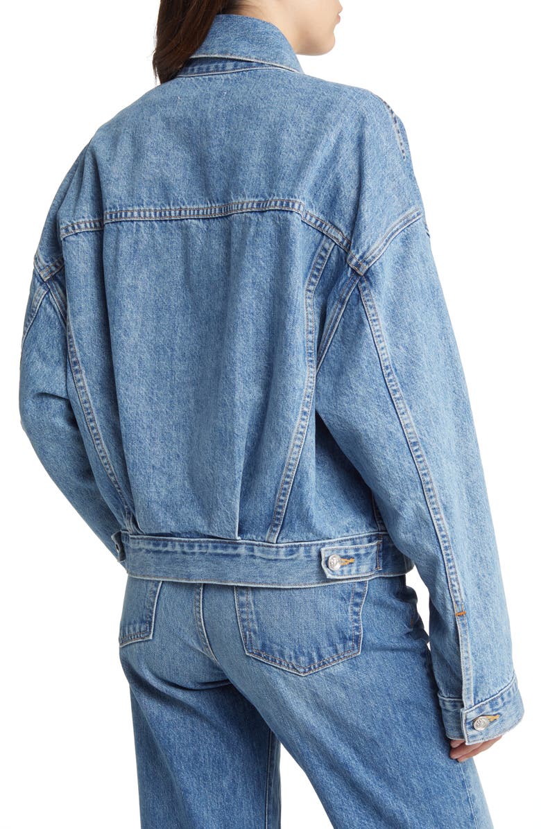 SLVRLAKE Detroit Oversize Denim Trucker Jacket, Alternate, color, 