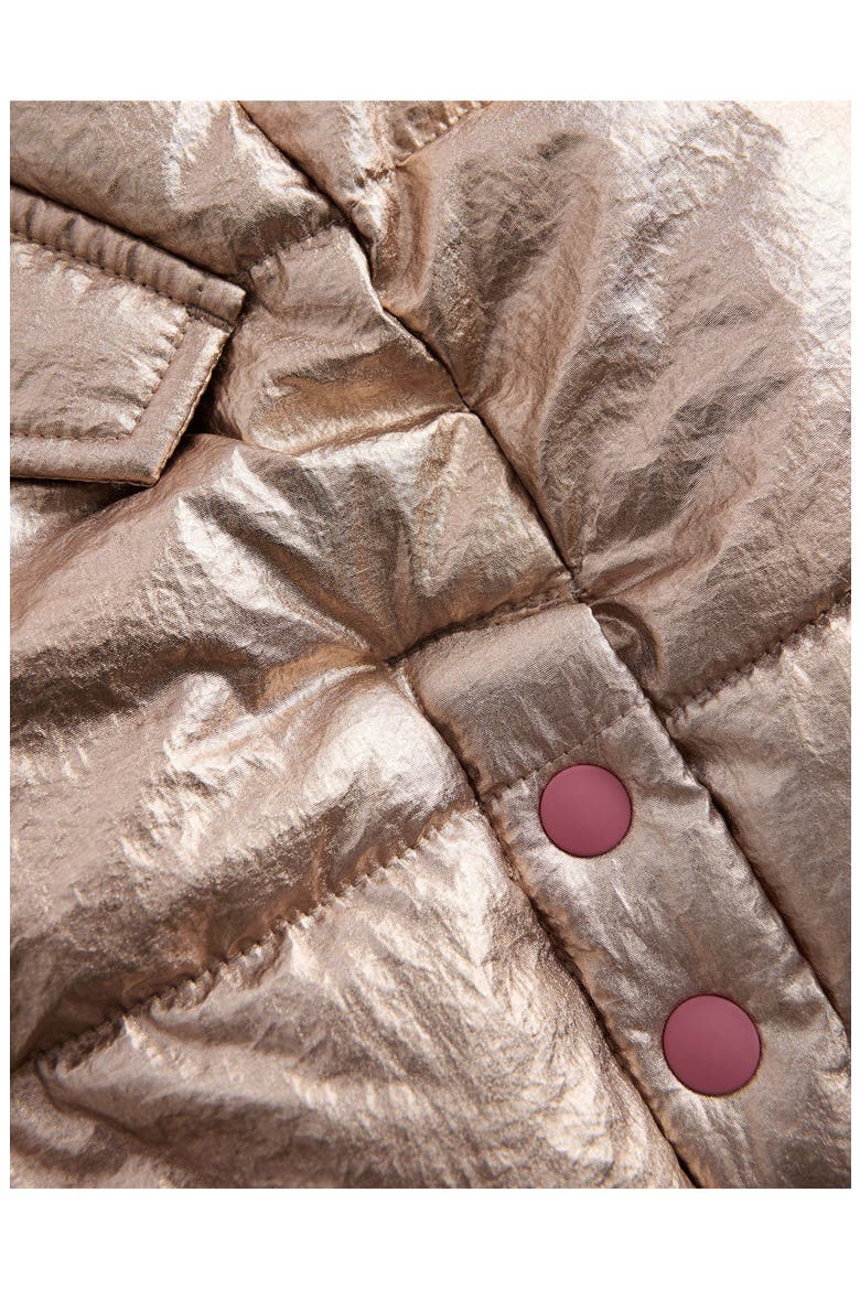 Kids' Longline Padded Coat, Alternate, color, GOLD METALLIC