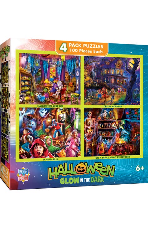 Halloween Glow 100pc Puzzles 4-Pack