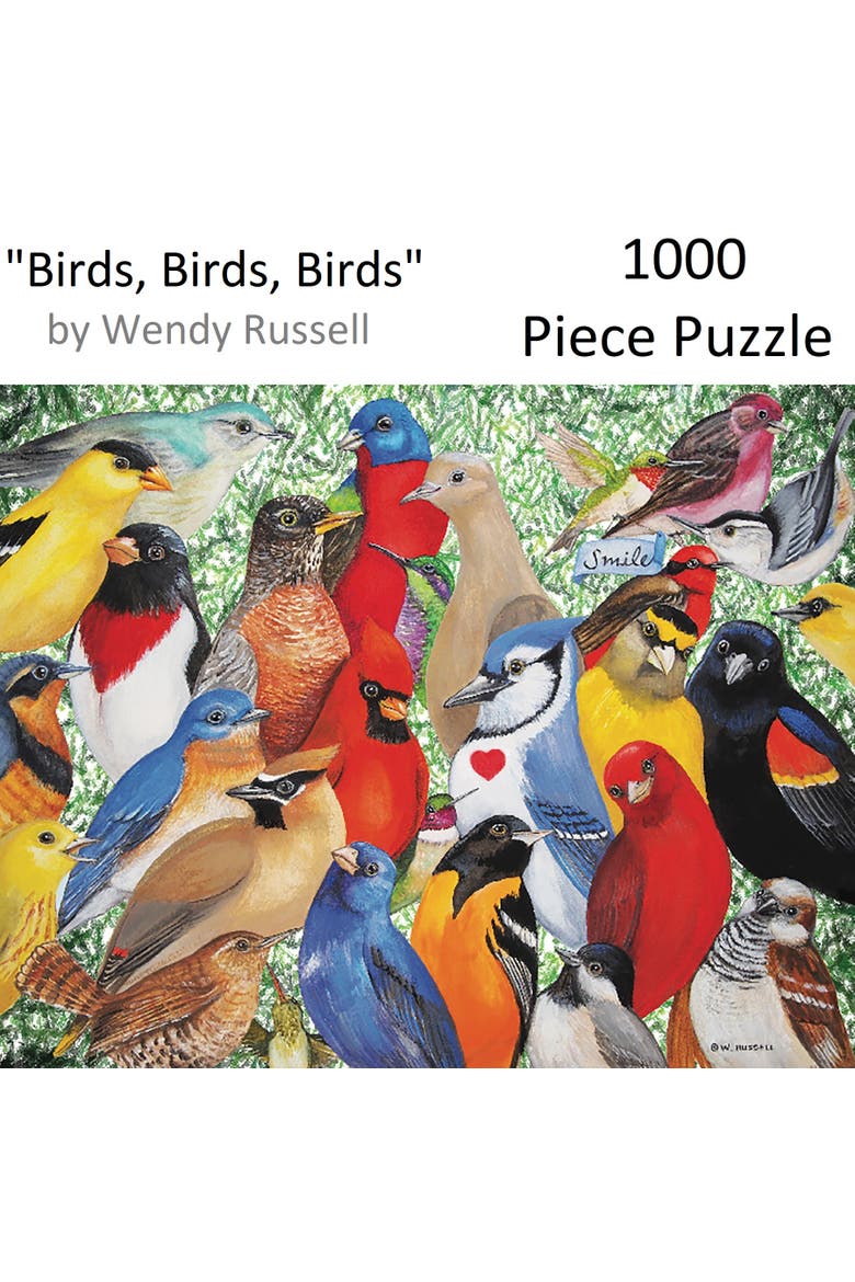 Birds, Birds, Birds by Wendy Russell 1000 Piece Puzzle, Alternate, color, Multicolored