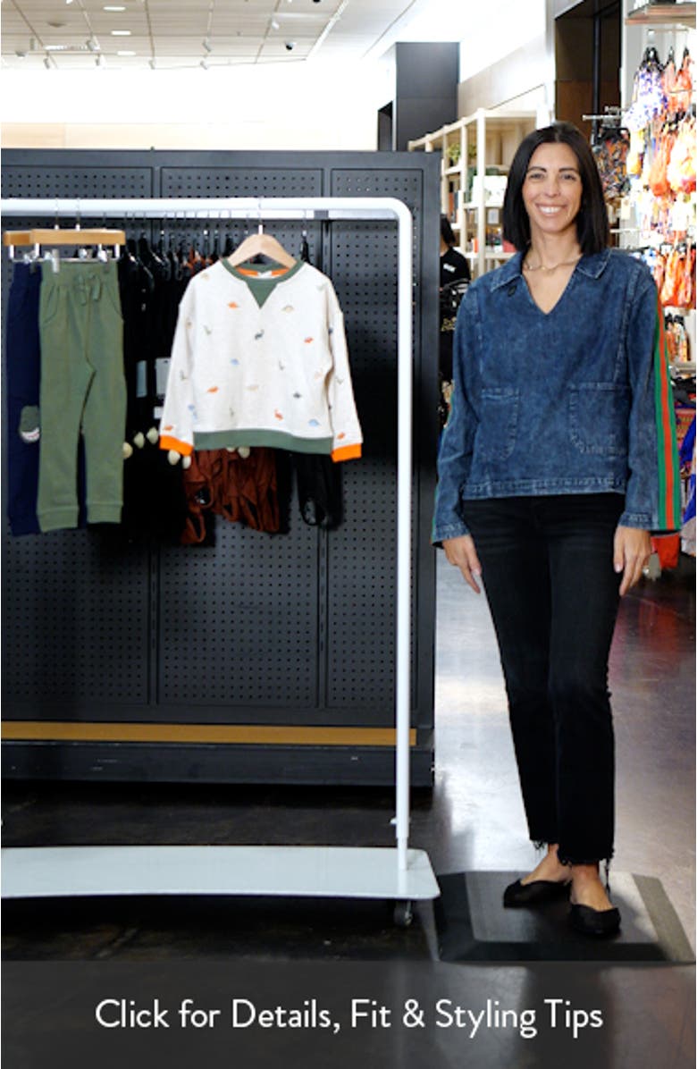 Kids' Dinosaur Embroidered Cotton Sweatshirt, sales video thumbnail