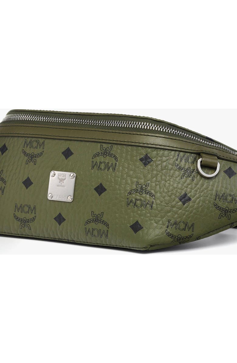 MCM Fursten Belt Bag in Visetos, Alternate, color, Khaki Moss