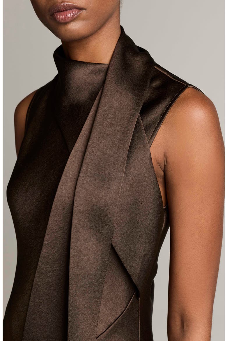 Draped Scarf Tie Sleeveless Dress, Alternate, color, CYPRESS