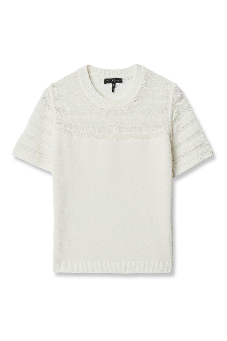 Britt Openwork Crewneck Sweater, Alternate, color, WHITE