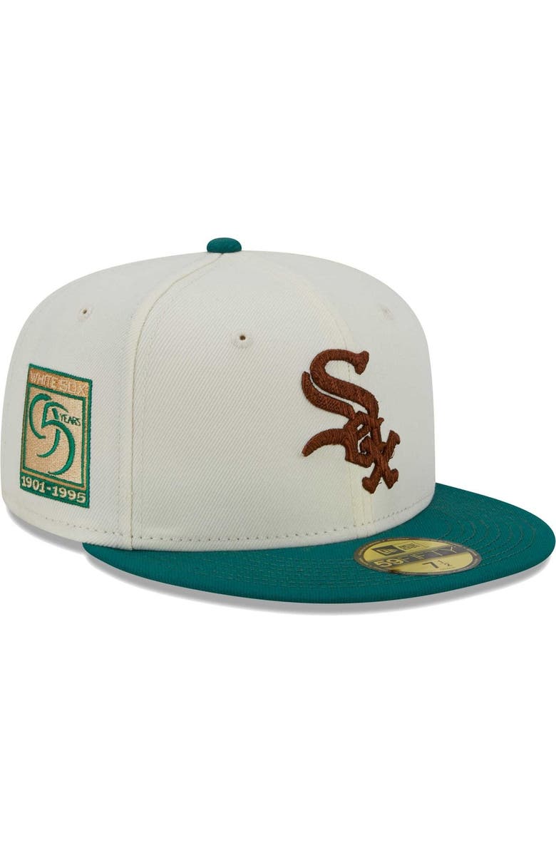 New Era Men's New Era White Chicago White Sox Cooperstown Collection Camp 59FIFTY Fitted Hat, Alternate, color, White