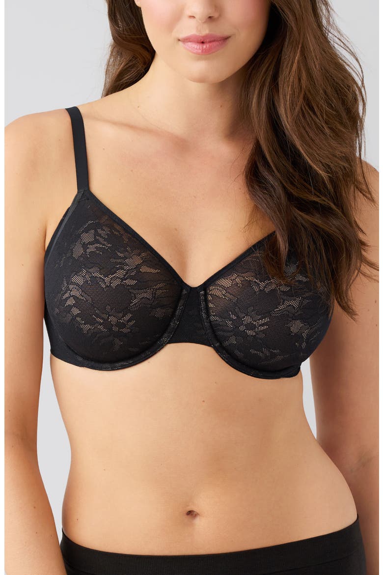 Taking Sides Smoothing Underwire Bra, Main, color, BLACK