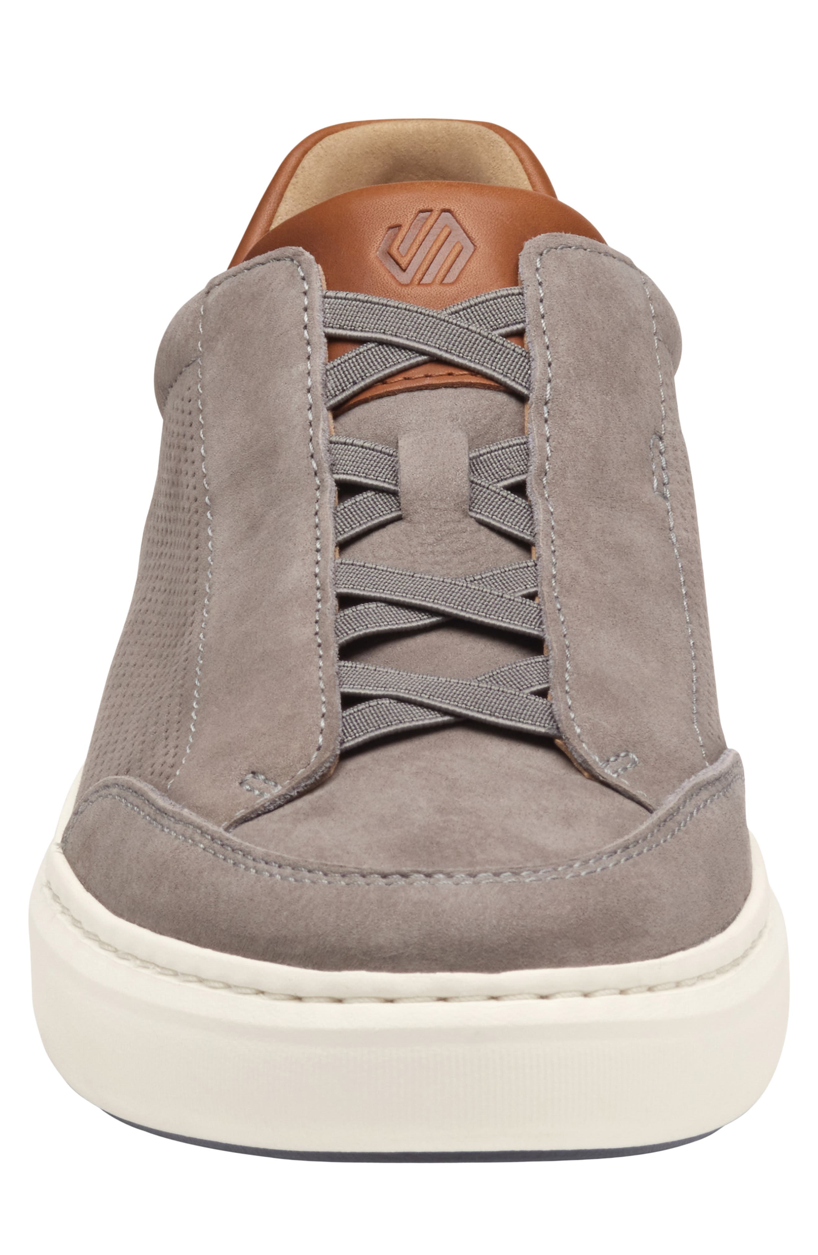 Johnston & Murphy Anders Perforated Leather Sneaker, Alternate, color, Gray Nubuck
