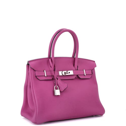 Pre-owned Hermes  Hermes Birkin Handbag Pink Togo With Palladium Hardware 30 In Purple