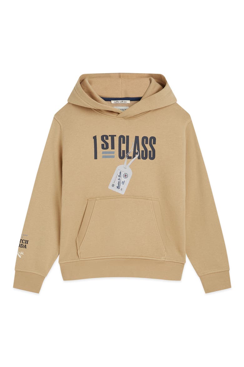 Kids' Fleece Graphic Hoodie, Main, color, TANNIN
