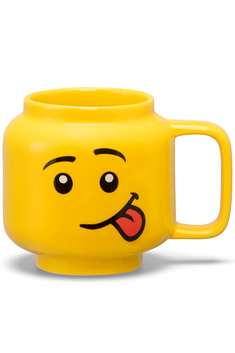 Classic Yellow Minifigures Silly Ceramic Mug, 8.6oz, Alternate, color, Yellow