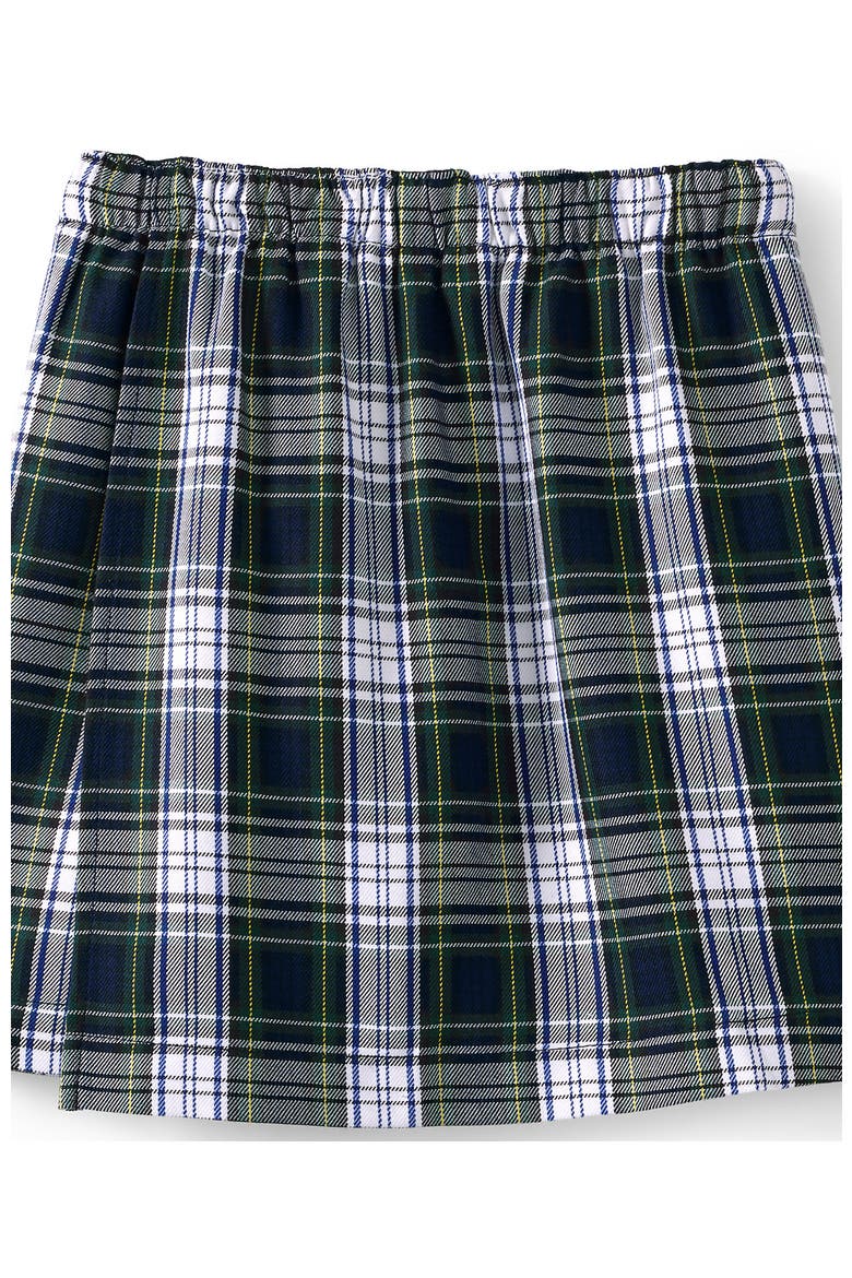 School Uniform Girls Plaid A Line Tab Skort Top of Knee, Alternate, color, White Plaid