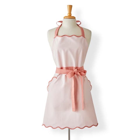 Purple Multi Scallop Hostess Apron 100% Cotton 28x35 in
