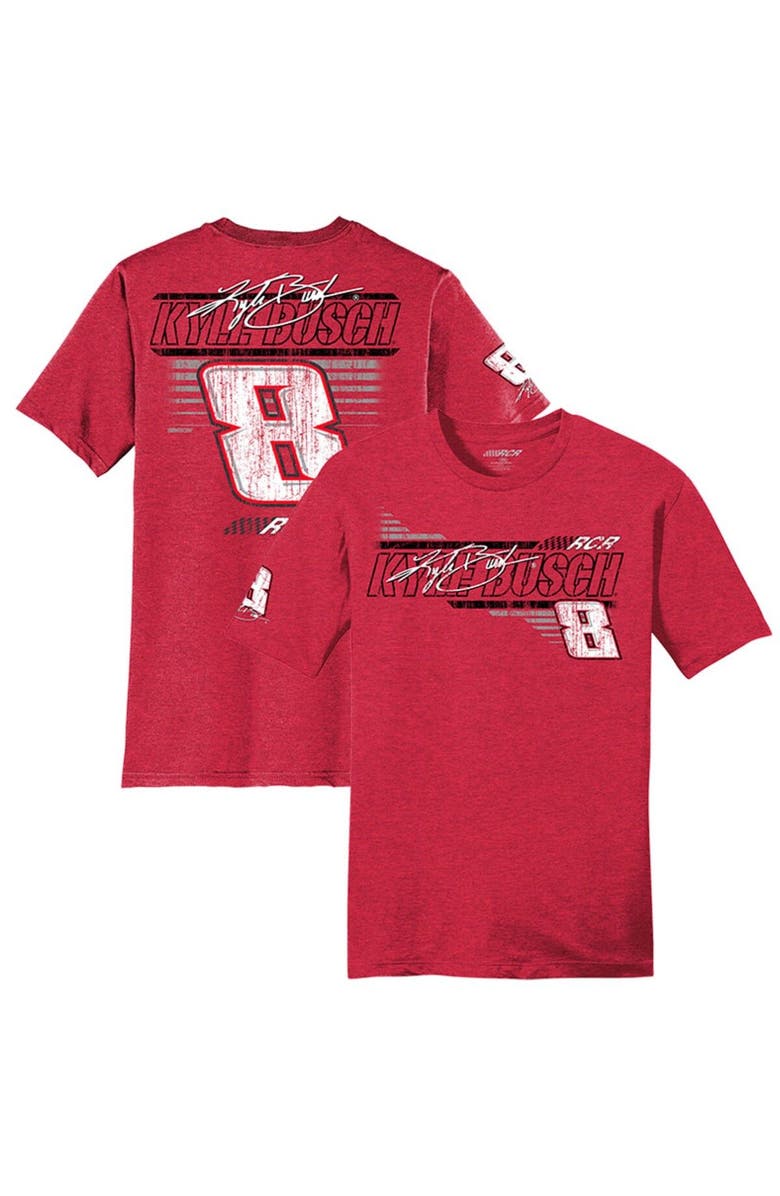 NASCAR Men's Richard Childress Racing Team Collection Heather Red Kyle Busch 3-Spot Lifestyle T-Shirt, Main, color,