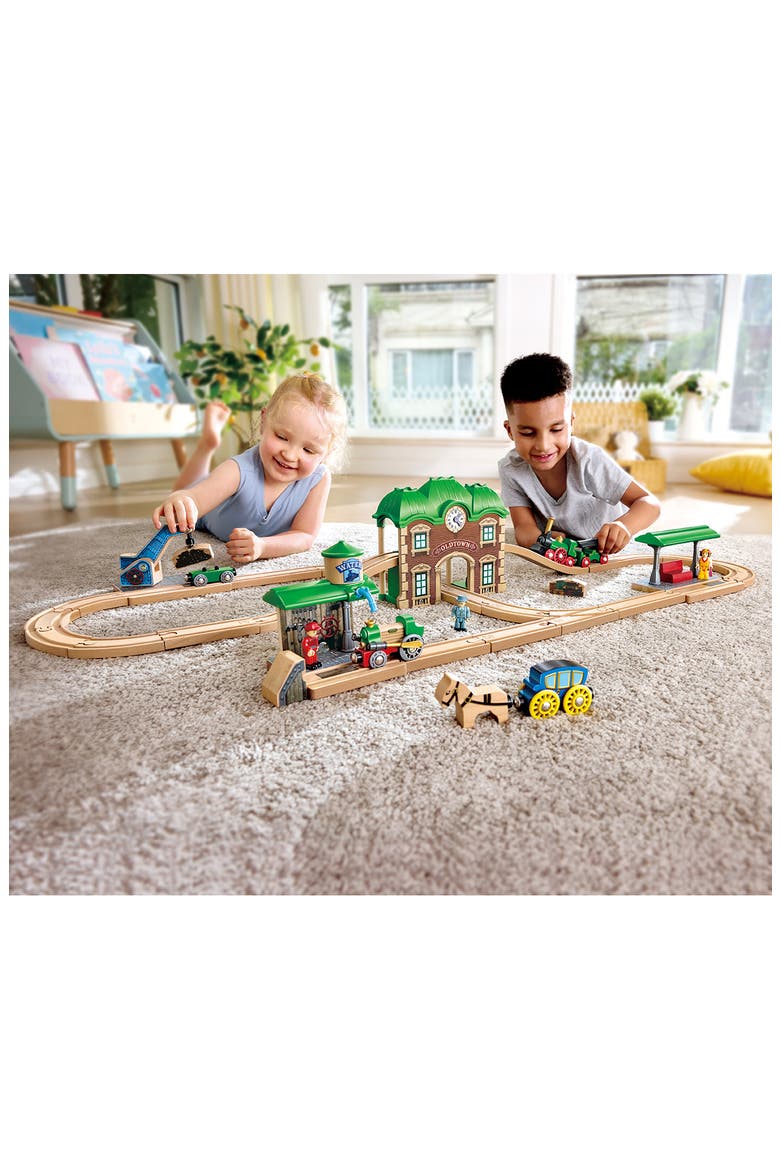 Wooden Retro Train Station Play Set, Alternate, color, MULTIPLECOLOR