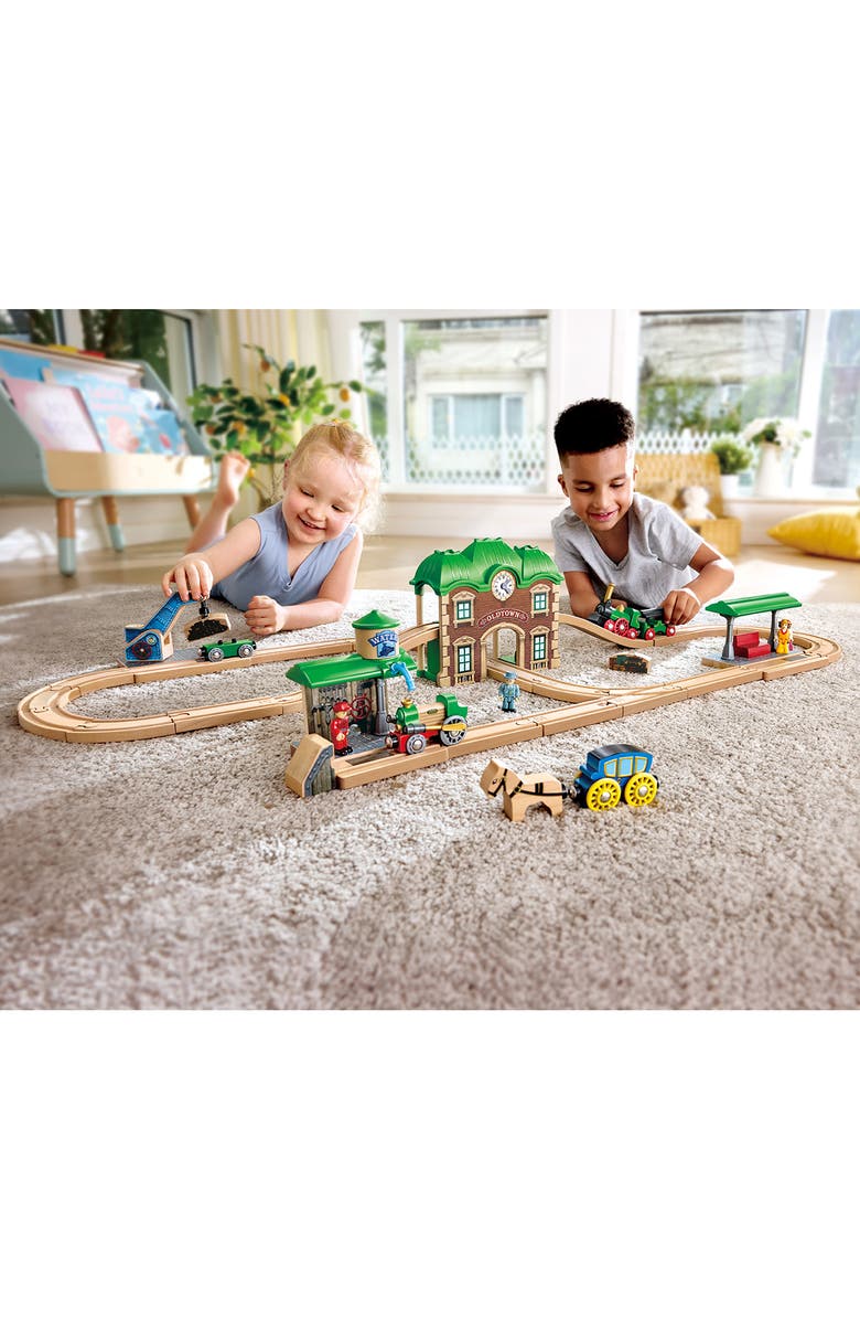 Hape Wooden Retro Train Station Play Set, Alternate, color, 