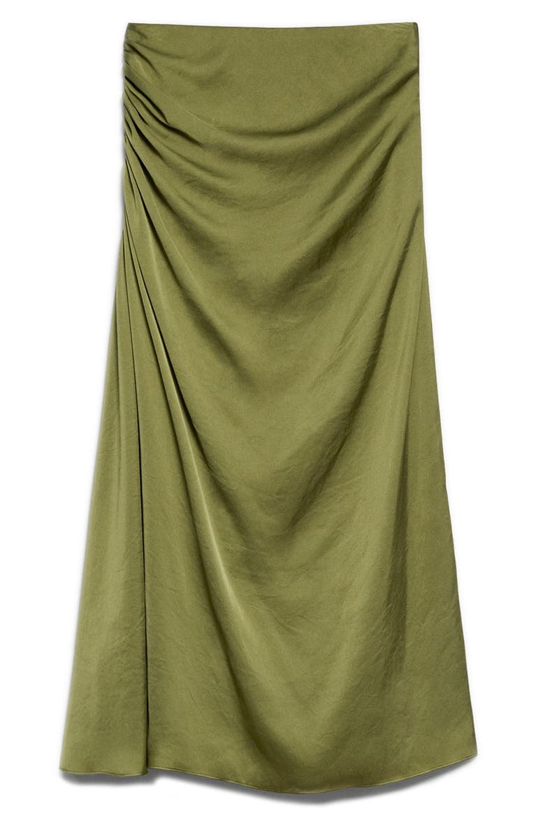 Ruched Midi Skirt, Alternate, color, AVOCADO