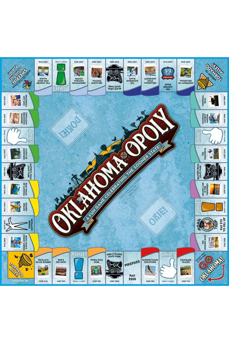 Oklahoma Opoly Board Game, Alternate, color, Multicolored