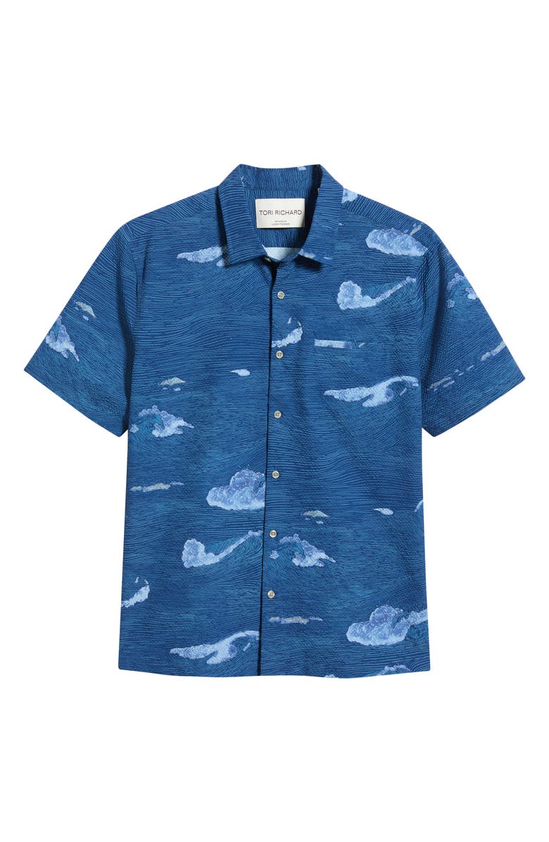 Tori Richard Honu Sighting Performance Pucker Shirt, Alternate, color, Navy