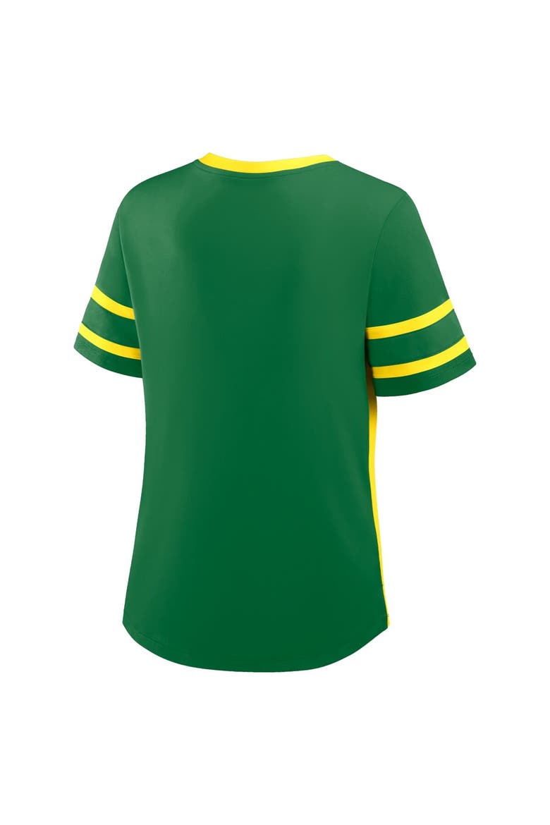 Women's Fanatics Green/Yellow Oregon Ducks Be Fearless Athena Lace-Up T-Shirt, Alternate, color, Green
