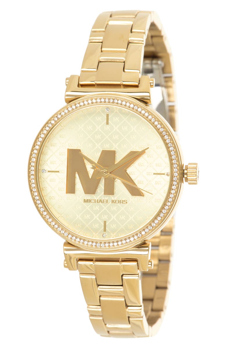 Michael Kors MICHAEL Michael Kors Women's Sofie Diamond Embellished Quartz Bracelet Watch, 38mm, Main, color, 