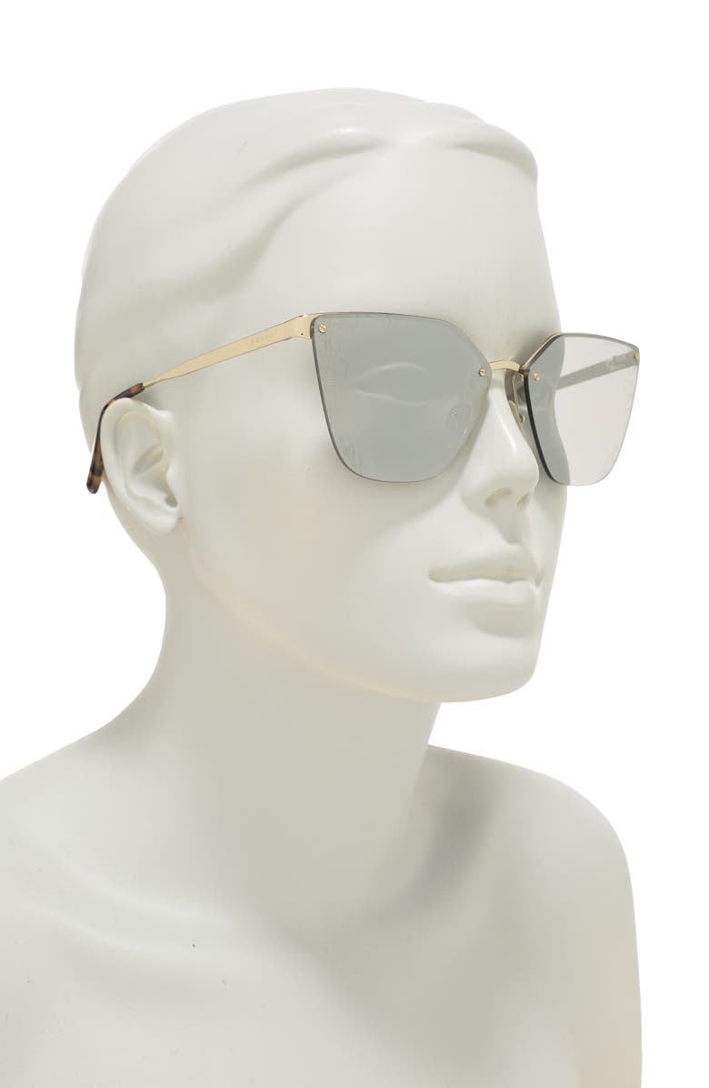 Prada 63mm Cat Eye Sunglasses, Alternate, color, Silver