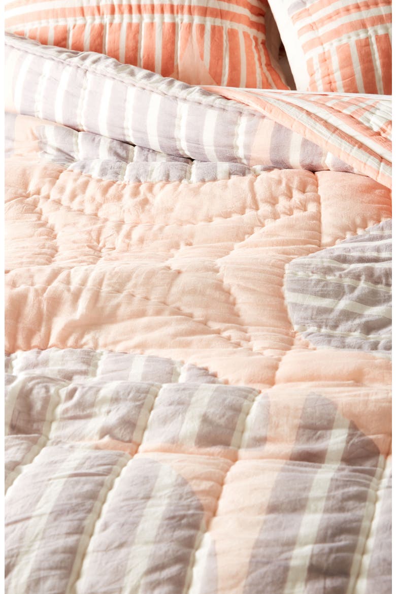 Anthropologie Stripe Geo Quilt, Alternate, color, PINK