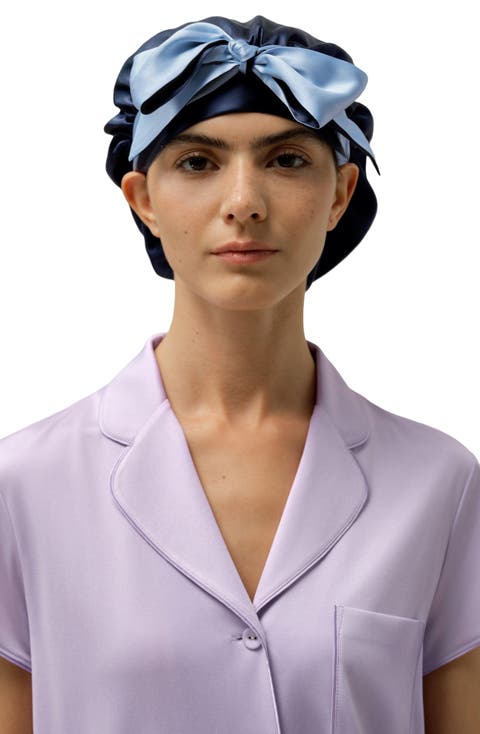 Reversible Silk Sleep Cap with Adjustable Ribbons