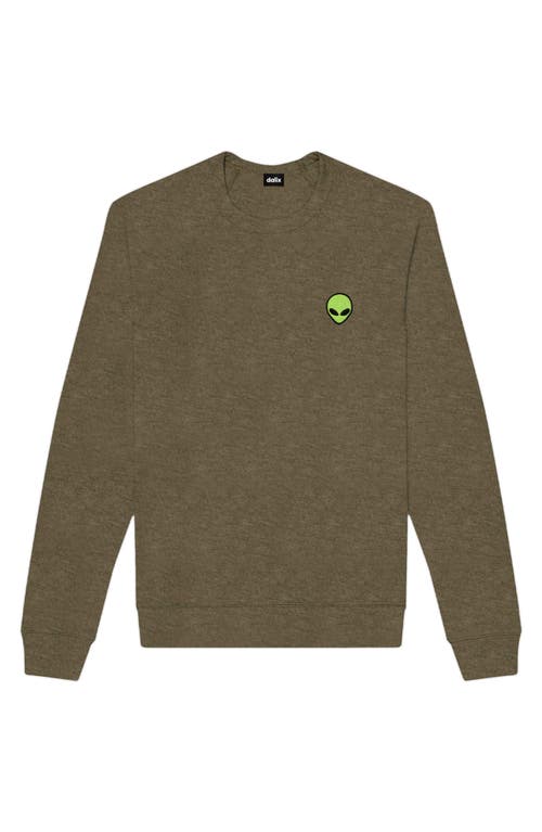 Dalix Alien Fleece Sweatshirt In Heather Olive