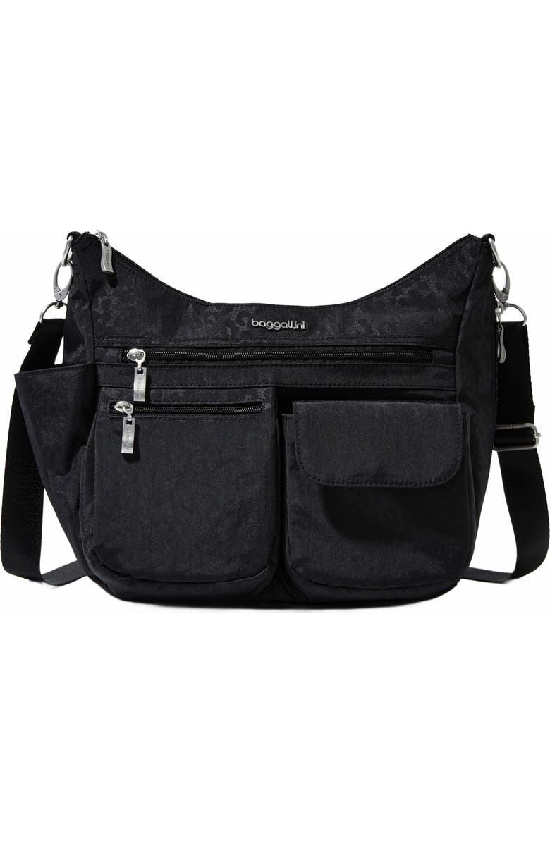 BAGGALLINI Modern Everywhere Hobo Crossbody Bag with Wristlet, Alternate, color, Black Cheetah Emboss