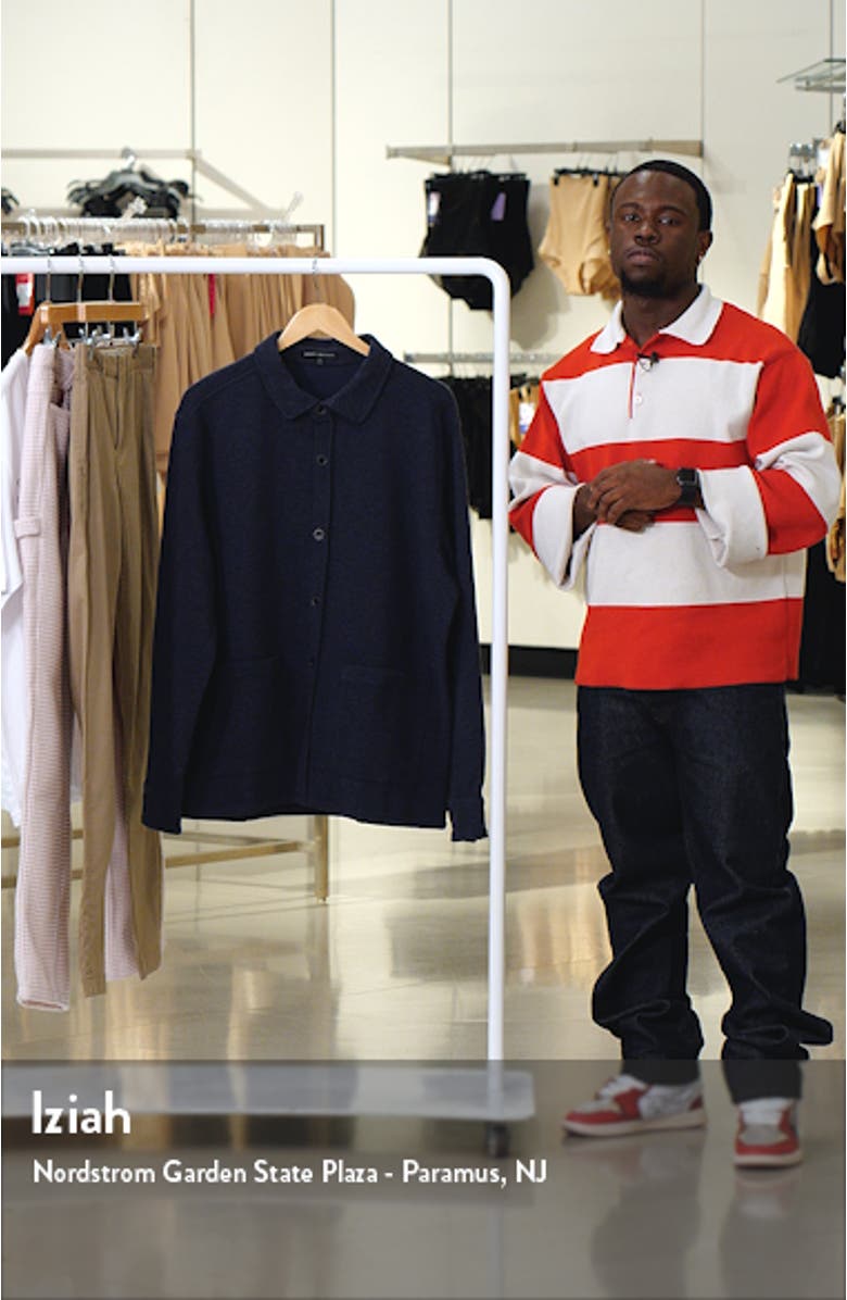 Dugald Mélange Knit Button-Up Overshirt, sales video thumbnail