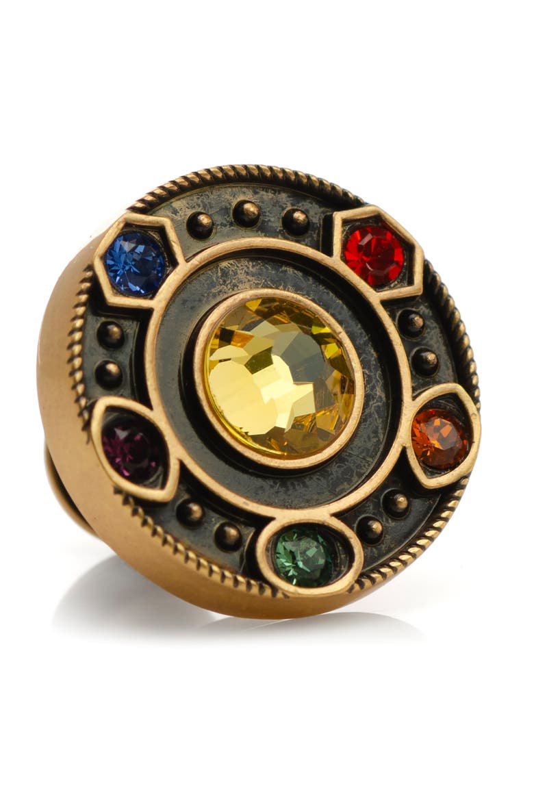 Infinity Stone Crew Socks & Lapel Pin Set, Alternate, color, GOLD
