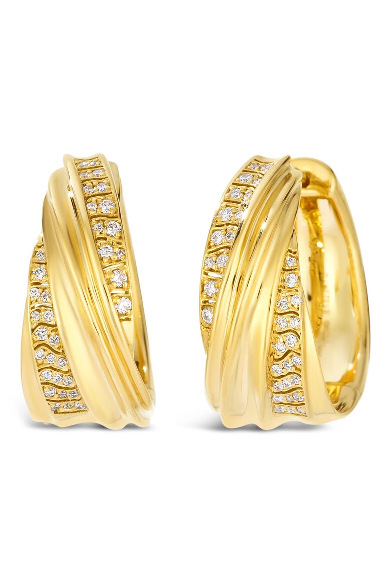 Dunas 18K Gold & Diamond Hoop Earrings, Main, color, YELLOW GOLD