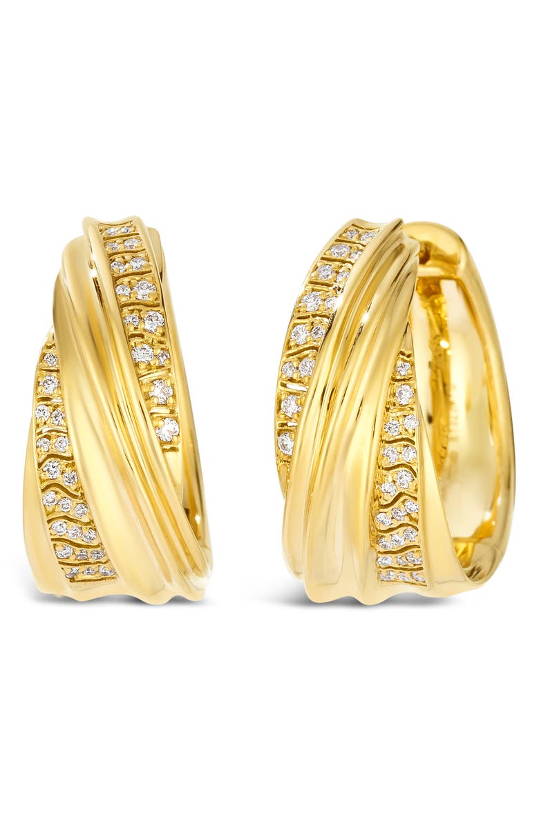 Hueb Dunas 18K Gold & Diamond Hoop Earrings, Main, color, Yellow Gold