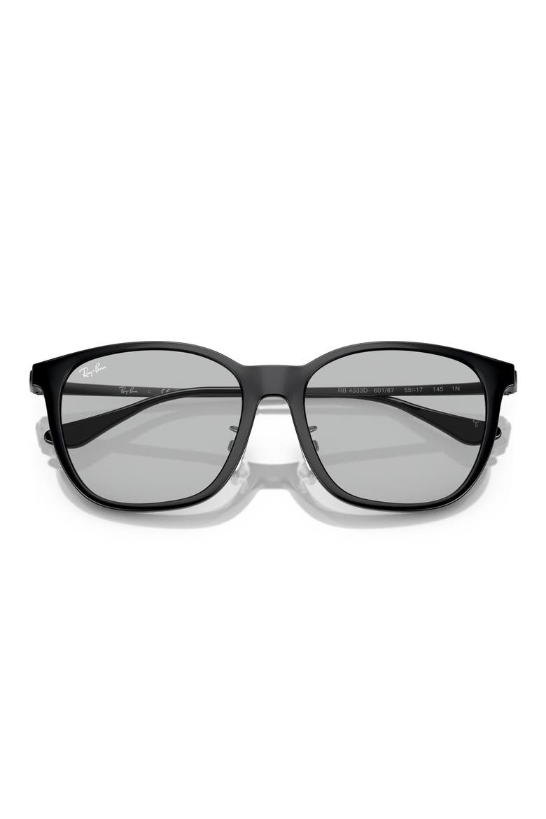 55mm Square Sunglasses, Alternate, color, BLACK / LIGHT GREY