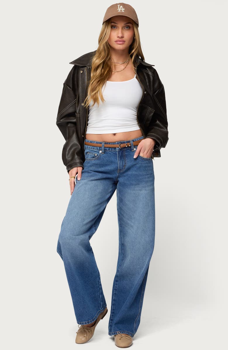 EDIKTED Lauryn Low Rise Wide Leg Jeans, Alternate, color, Blue-Washed