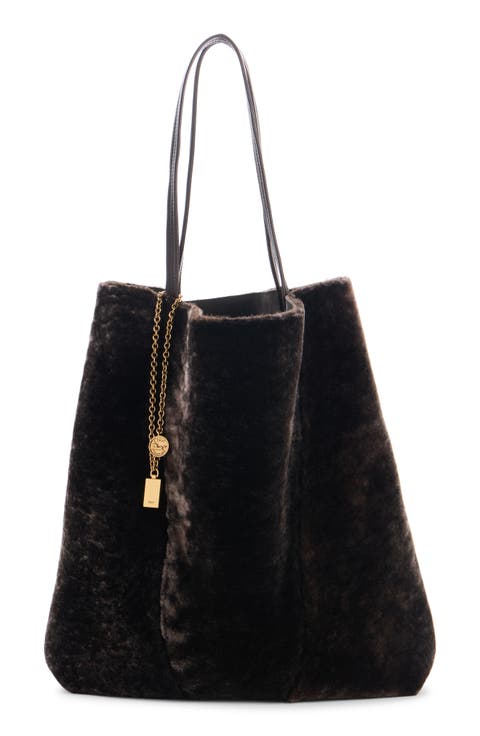 Large Spin Genuine Shearling Tote