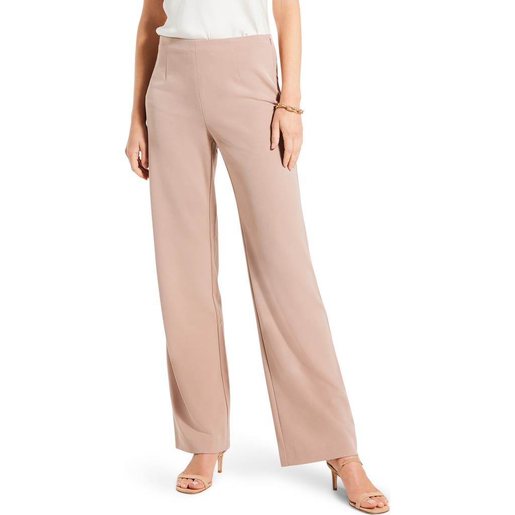 Nic + Zoe Work It Woven Wide-leg Trousers In Mochaccino