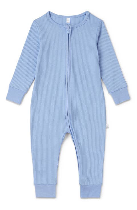Ribbed Green Muslin Footie & Bonnet