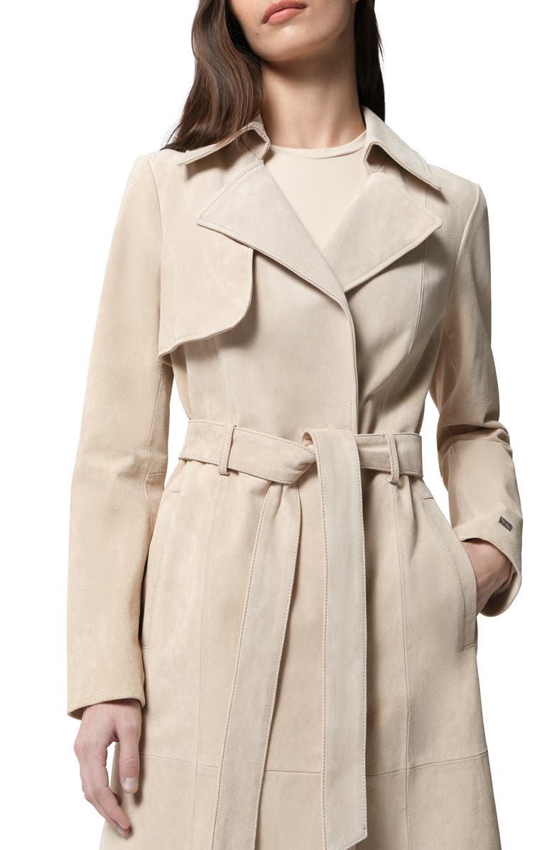 Soia & Kyo Alexis Genuine Suede Trench Coat, Alternate, color, Mist