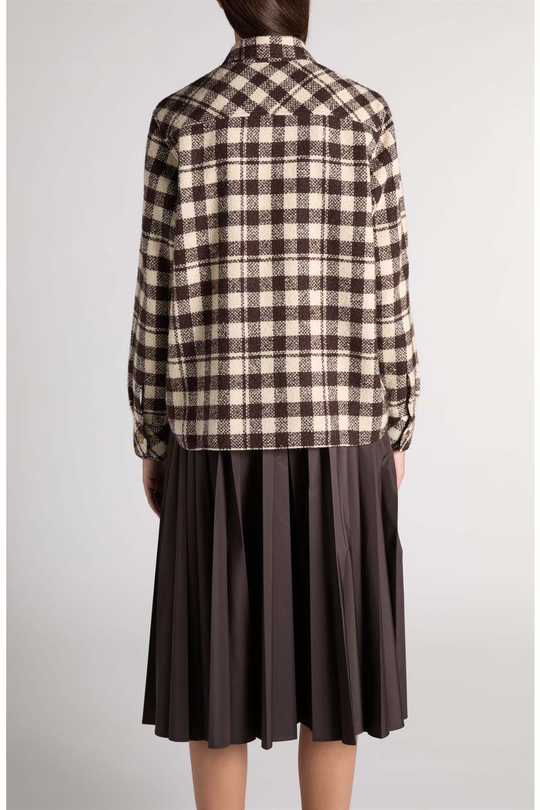 Check Wool Blend Shirt Jacket, Alternate, color, BROWN CHECK