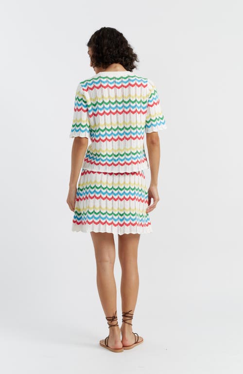 Chinti & Parker Cotton Chevron Stitch T-shirt In Cream